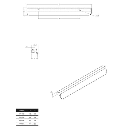 Momo Flapp Pull Handle - Available in Various Finishes and Sizes