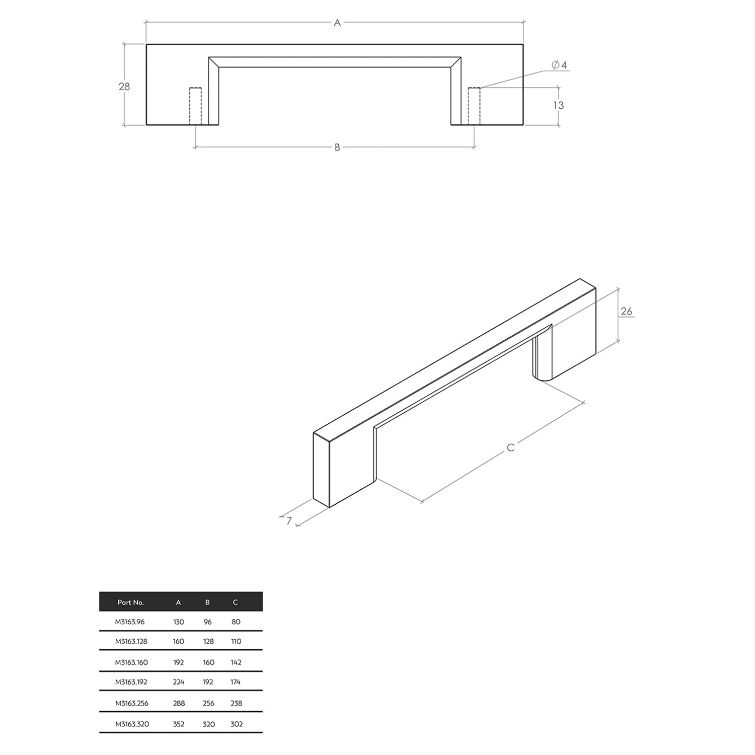 Momo Livorno D Handle - Available in Various Finishes and Sizes