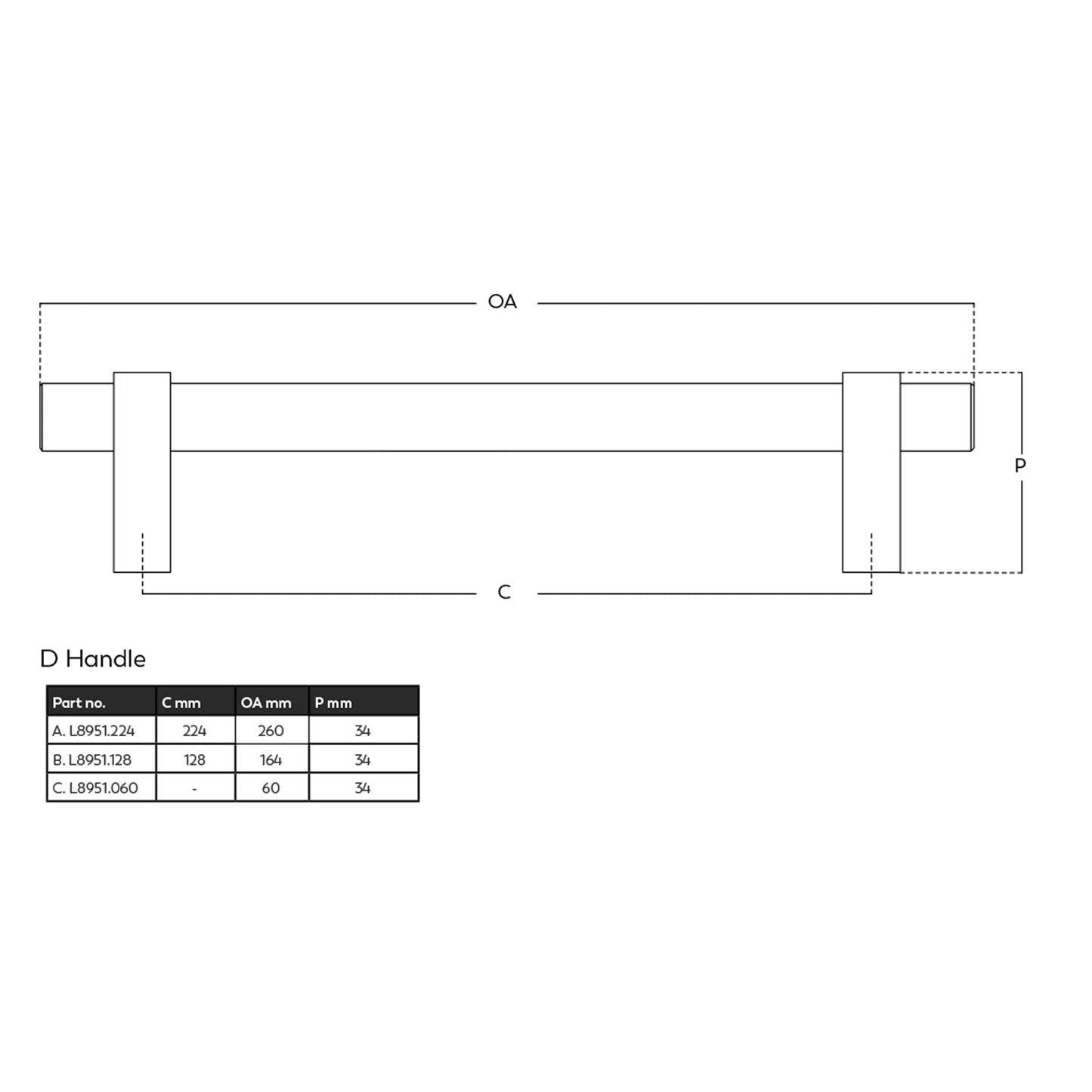 Momo Loreto Bar Pull - Available In Various Finishes and Sizes