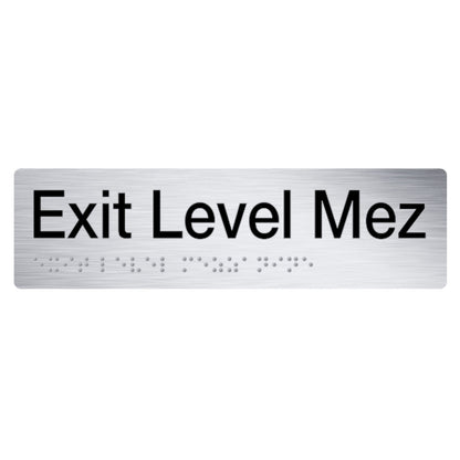 Tim The Sign Man Braille Exit Sign Mezzanine Stainless Steel ELMEZZ-STAINLESS
