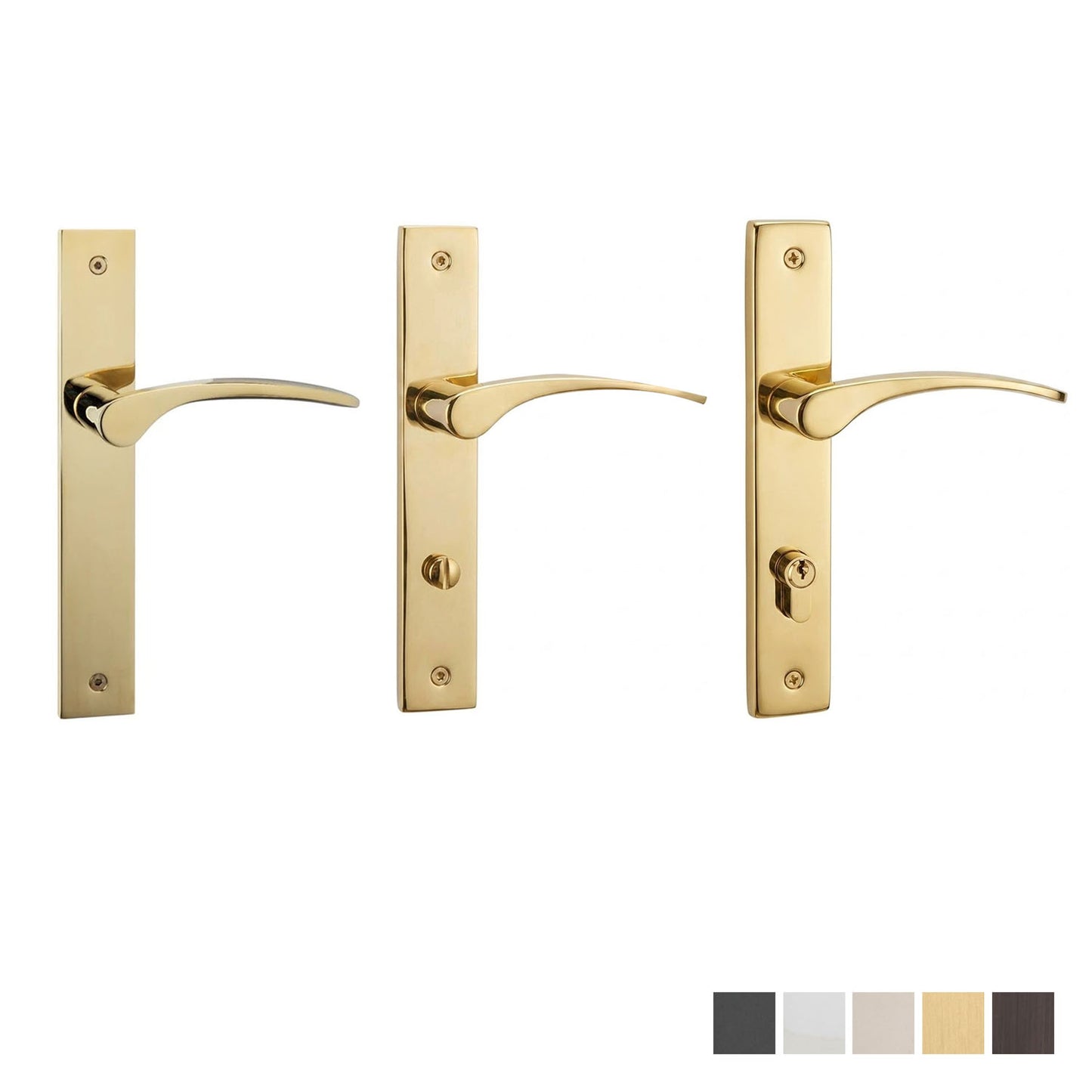 N2LOK Curva Modern Square Long Plate - Available in Various Finishes and Function