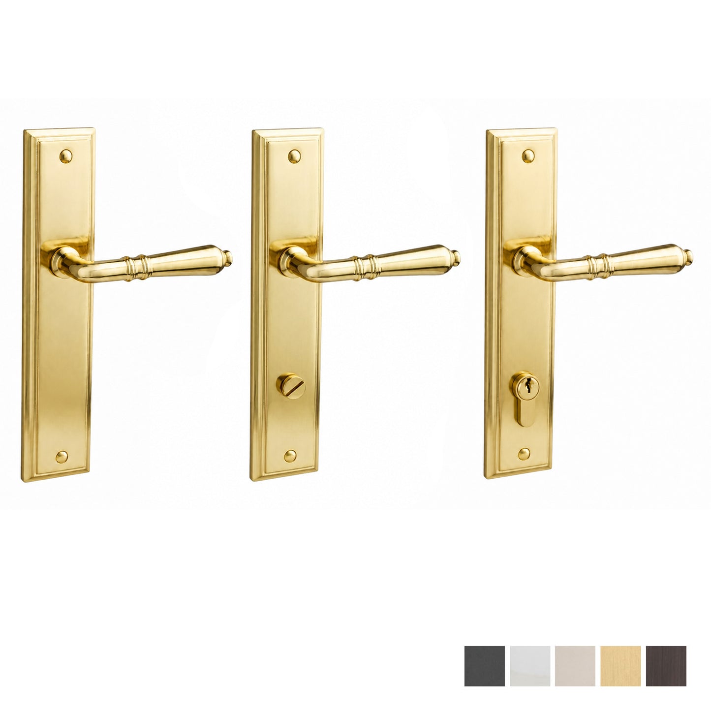 N2LOK Dora Classic Square Long Plate - Available in Various Finishes and Function