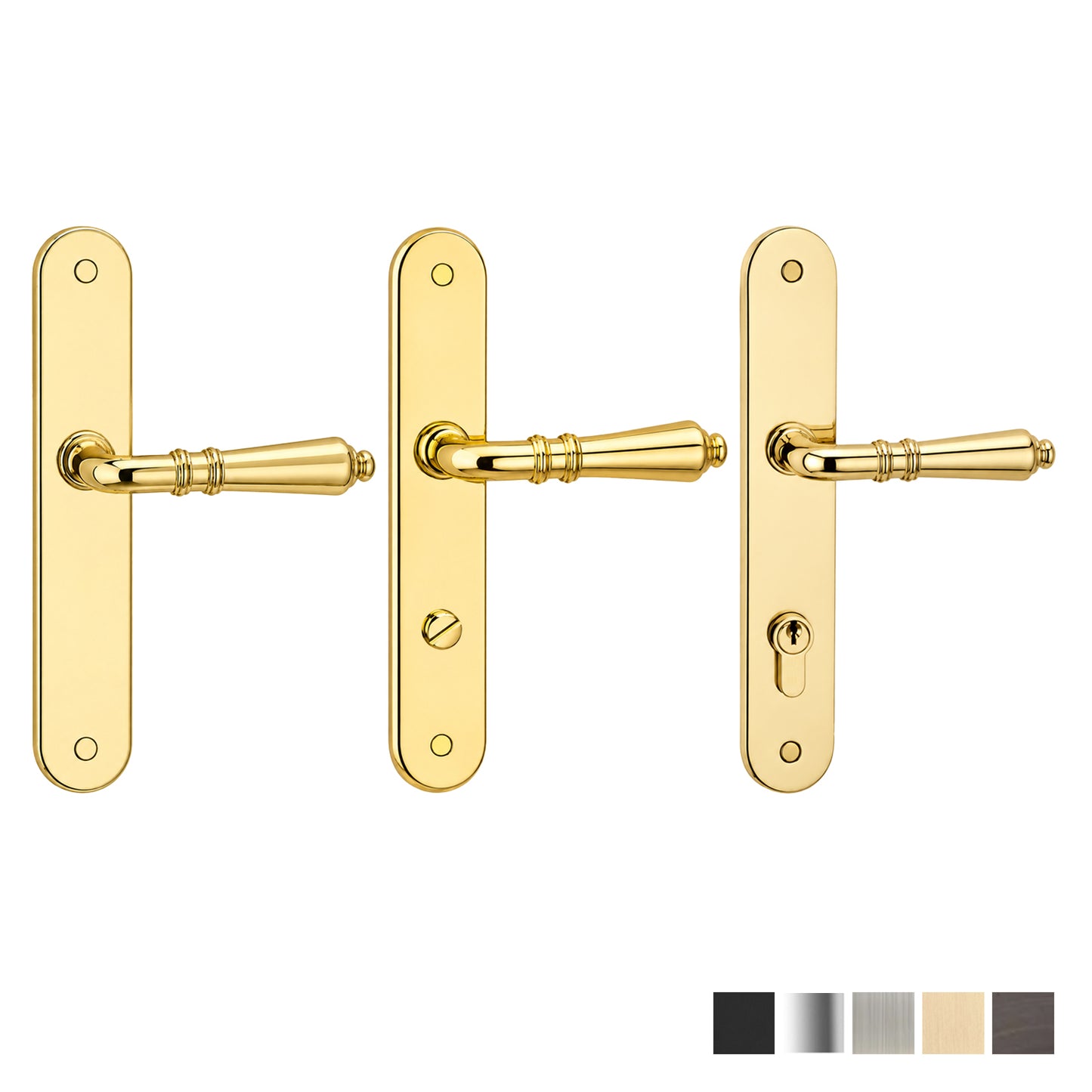N2LOK Dora Modern Round Long Plate - Available in Various Finishes and Function