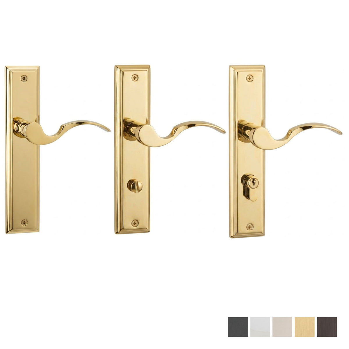 N2LOK Flutto Classic Square Long Plate - Available in Various Finishes and Function