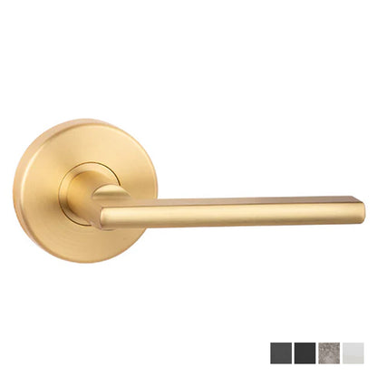 N2lok Decorus Door Lever Handle on Round Rose Passage Set Box Pack - Available in Various Finishes