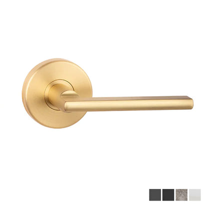 N2lok Decorus Door Lever Handle on Round Rose Passage Set Clear Pack - Available in Various Finishes