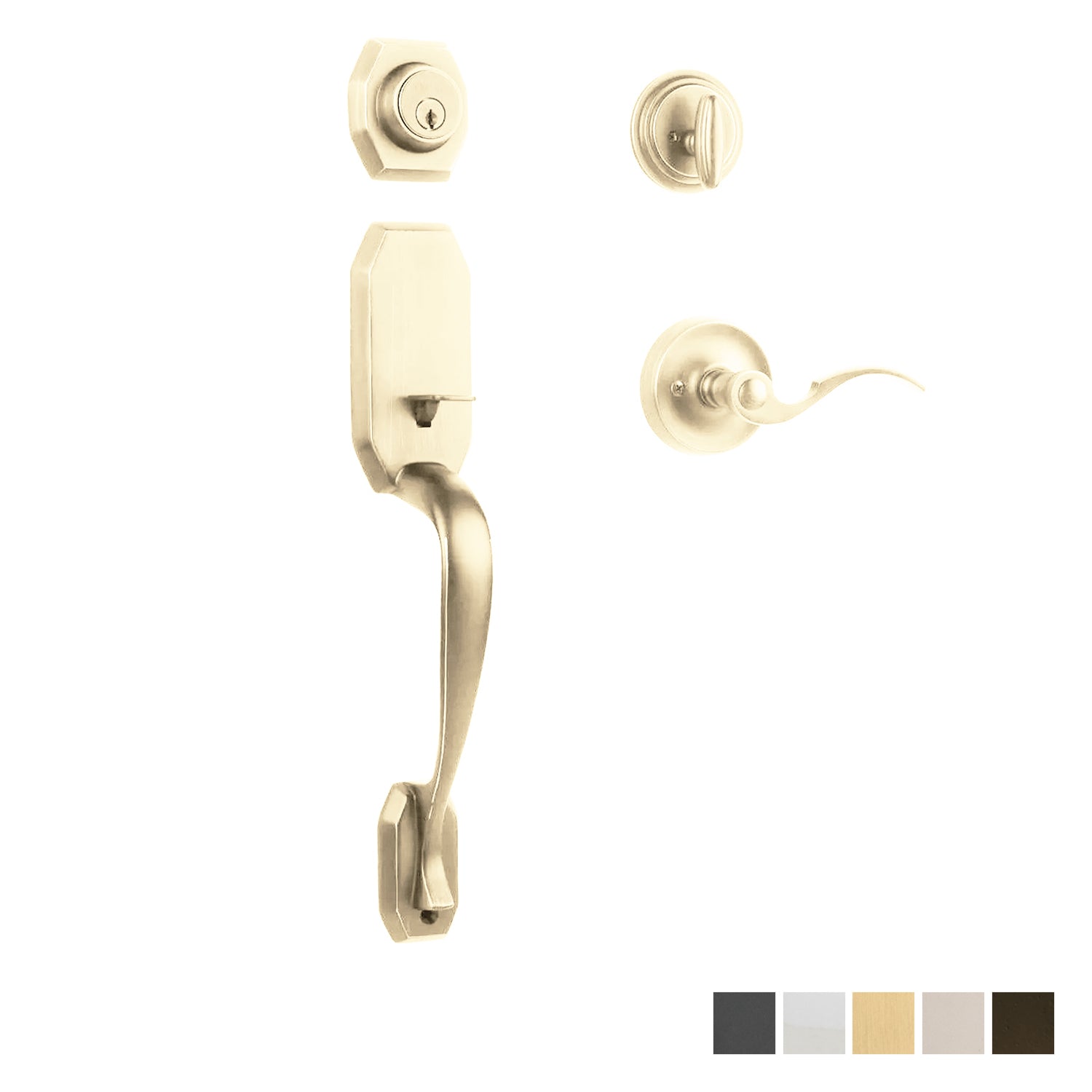 N2lok Garrone Door Handle Single Cylinder Flutto on Piatta Entrance Set