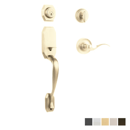 N2lok Garrone Door Handle Single Cylinder Flutto on Piatta Entrance Set