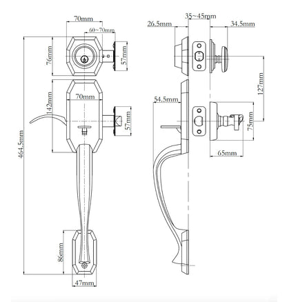 N2lok Garrone Single Cylinder Door Entrance Set Box Pack