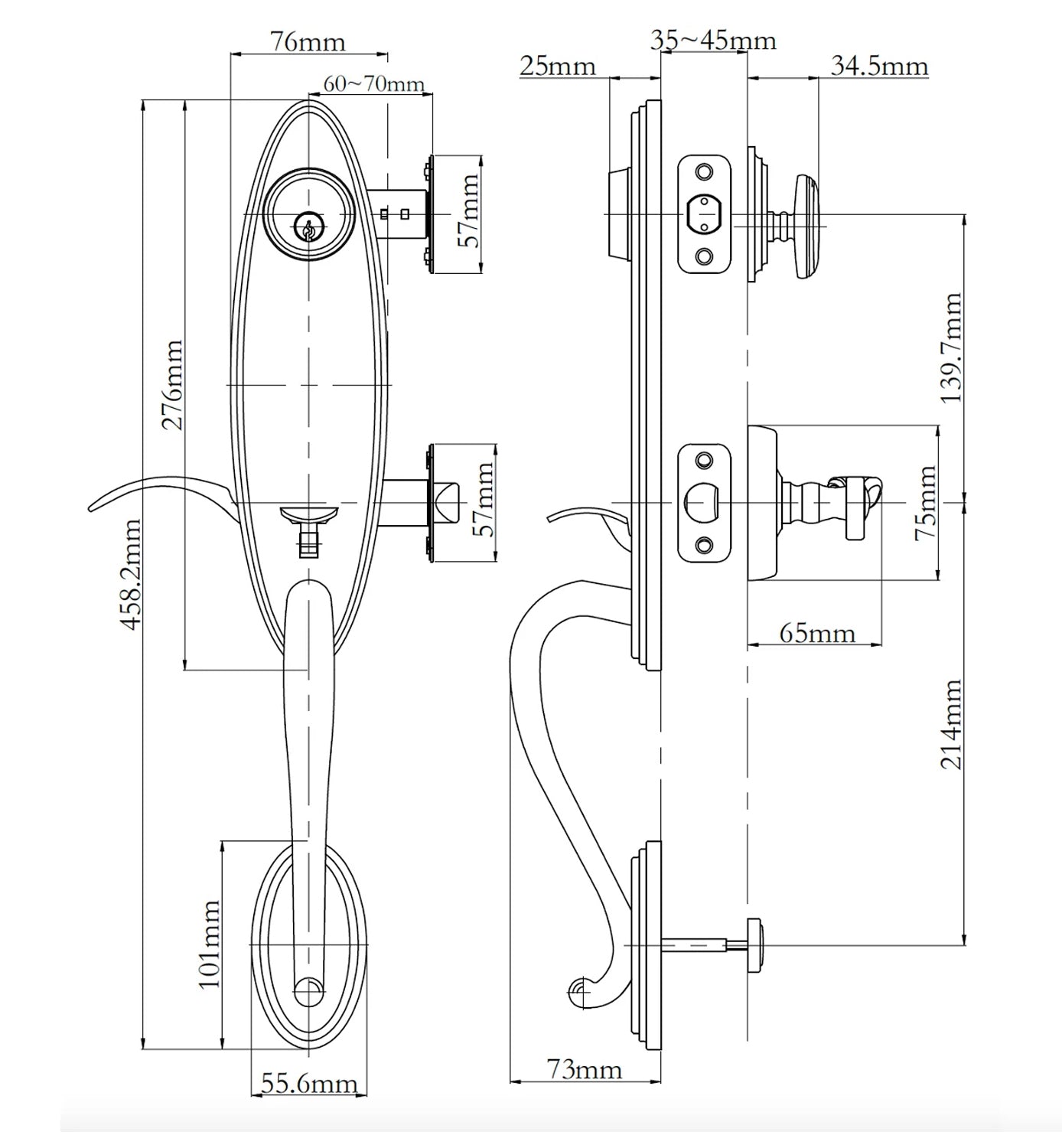 N2lok Loire Double Cylinder Door Entrance Set Box Pack - Available in Various Finishes