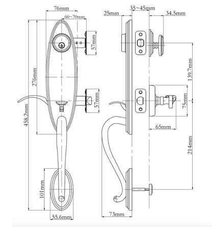 N2lok Loire Double Cylinder Door Entrance Set Box Pack - Available in Various Finishes