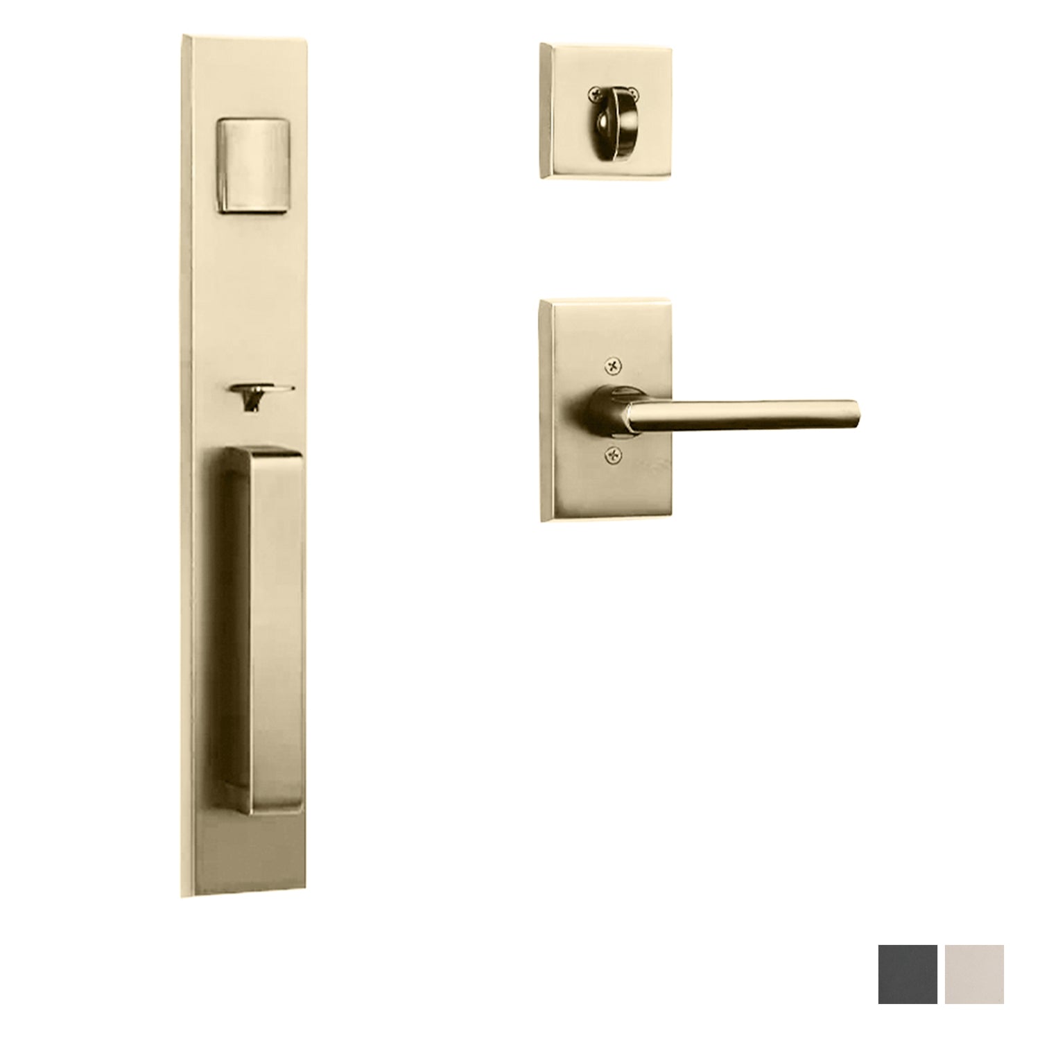 N2lok Agrigento Door Handle Single Cylinder Straight Lever Entrance Set