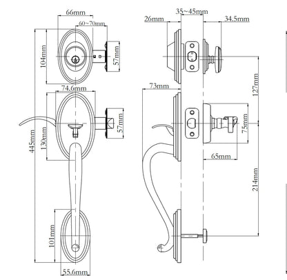 N2lok Somme Single Cylinder Door Entrance Set - Available in Various Finishes