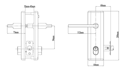 N2lok Infinity Decorus Door Lever Handle Multifunction Entry Set - Available in Various Finishes