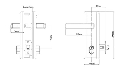 N2lok Infinity Vitus Door Lever Handle Multifunction Entry Set - Available in Various Finishes