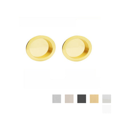 Manital ART54 Round Sliding Door Flush Pull - Available in Various Finishes