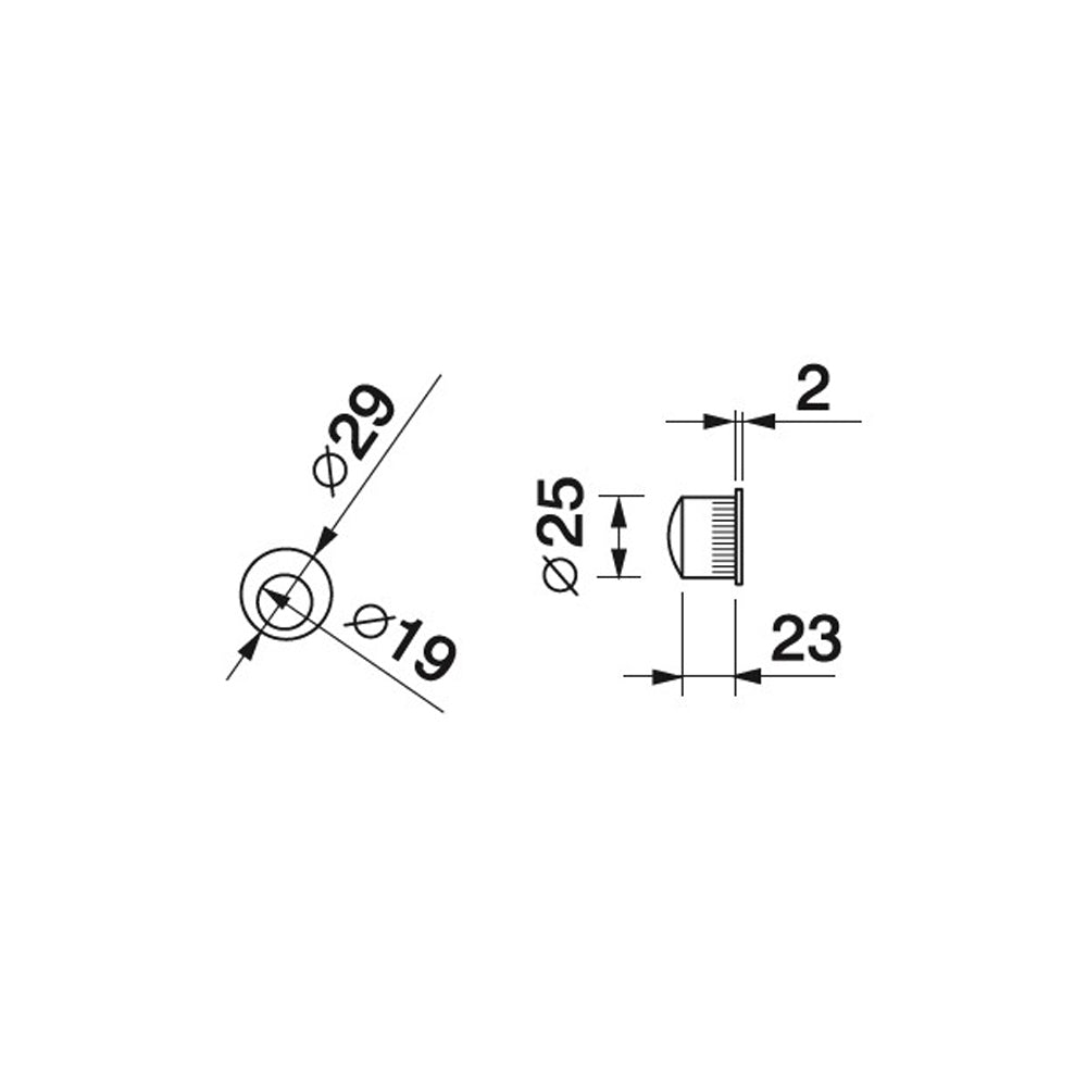 Manital ART56 Sliding Door Round Edge Pull - Available in Various Finishes
