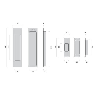 Mardeco 'M' Series Flush Pull Passage Set - Available in Various Finishes