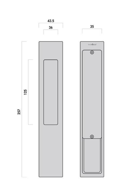 Mardeco M Series Long Plate Flush Pull - Available in Various Finishes
