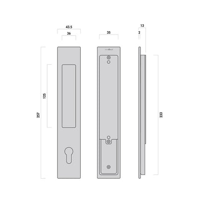 Mardeco M Series Flush Pull Euro Lock Set - Available in Various Finishes