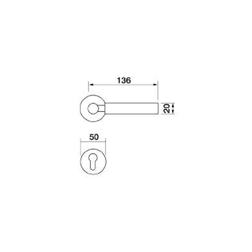 Manital Amleto Door Handle Lever Set on Round Rose Passage - Available in Various Finishes