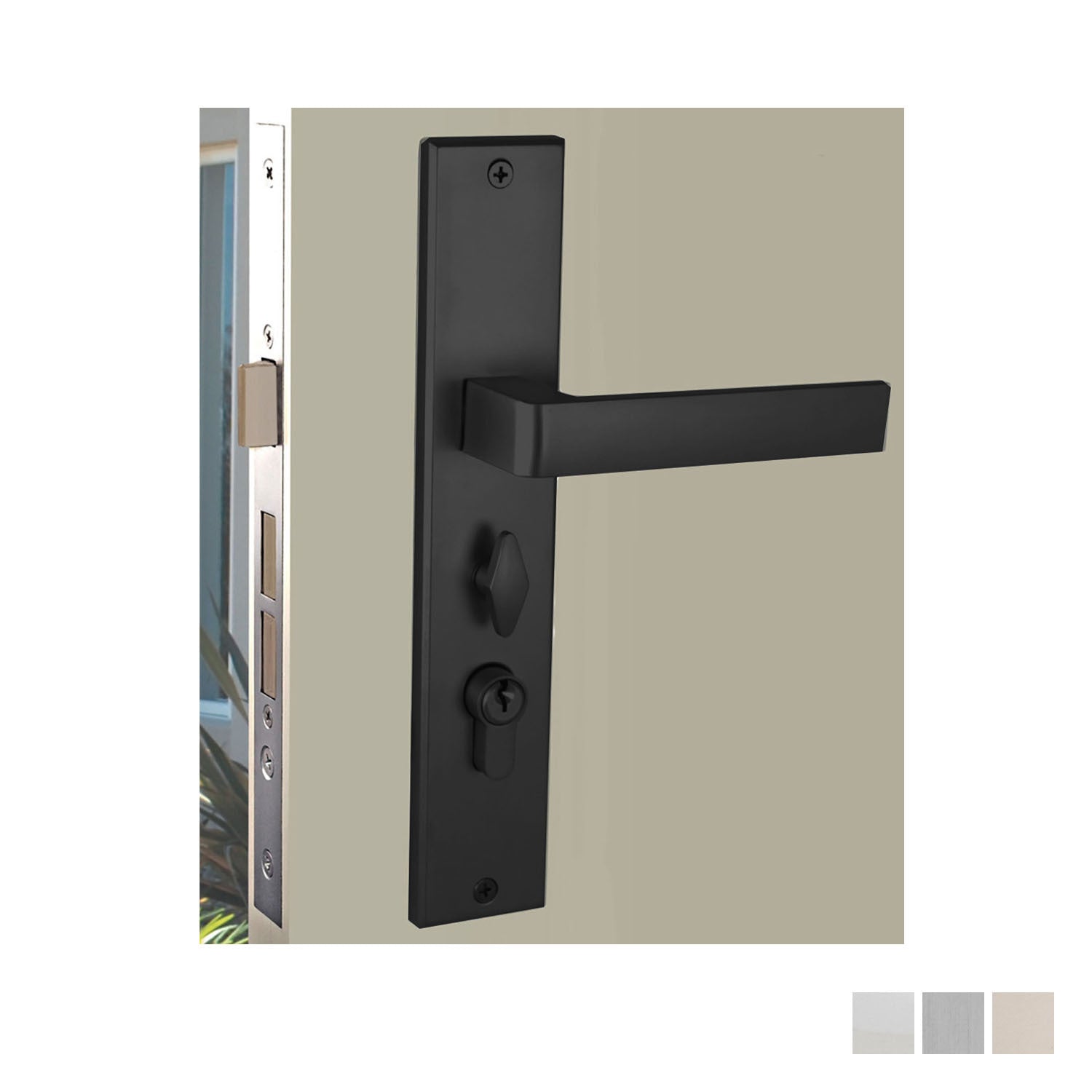 Nidus Marino Ozi-1 Lock Combo Door Lever on Longplate Entrance Set
