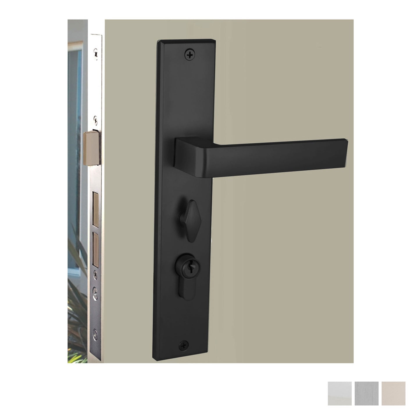 Nidus Turin Ozi-1 Lock Combo Door Lever on Longplate Entrance Set