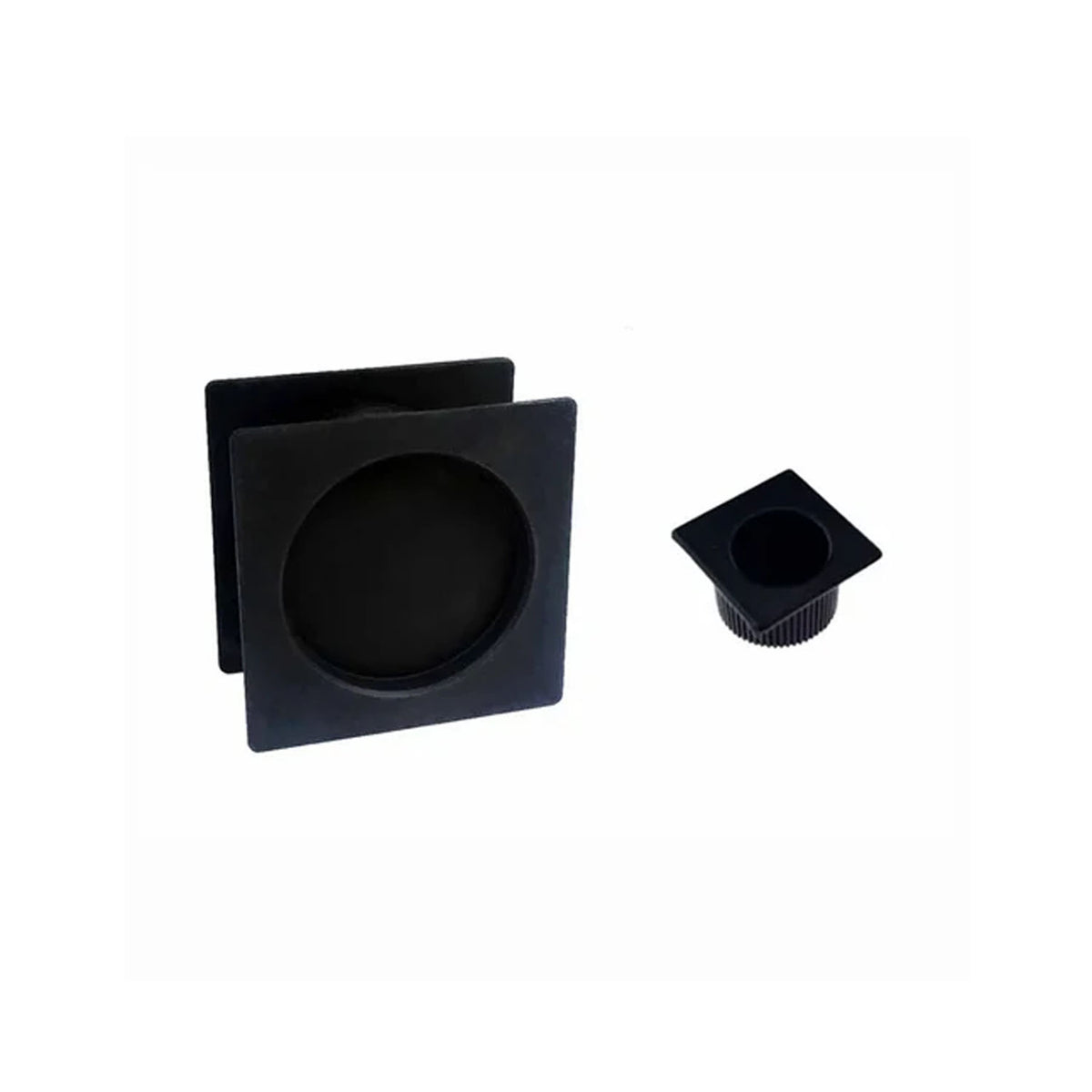 Nidus Square Sliding Cavity Door Passage Set Matt Black SCD-PAS-SQ-BL