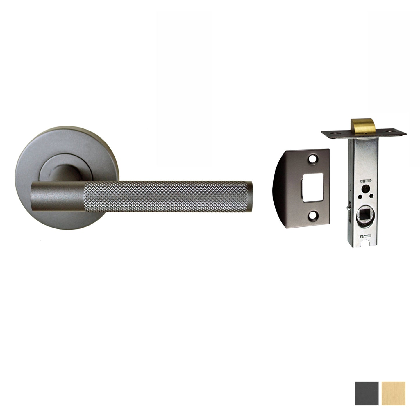 Nidus Knurled Domici Lever on Rose Passage Set - Available In Various Finishes