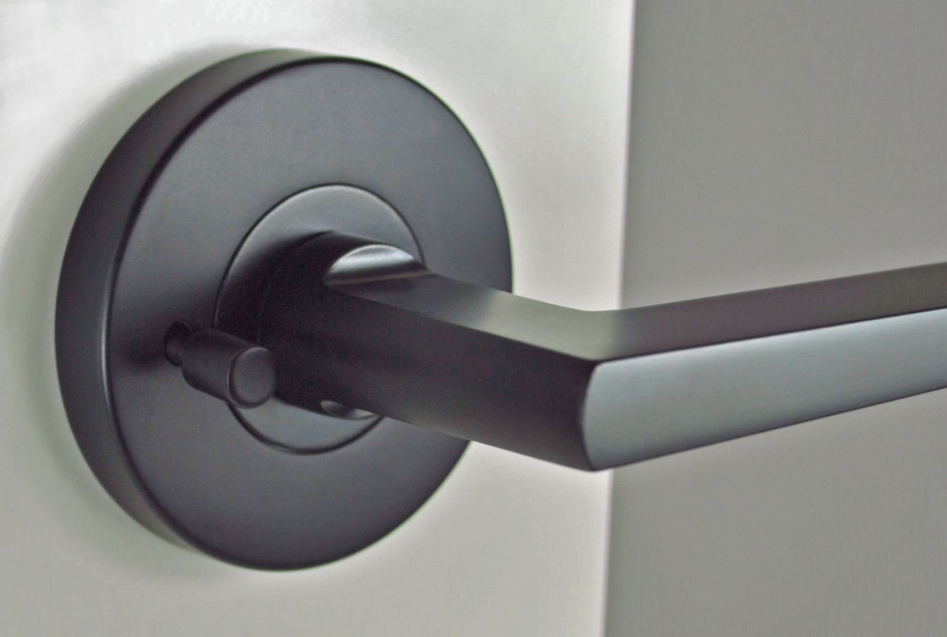 Nidus Door Handle Mediterranean Marino Round Privacy Lever Set Black ...