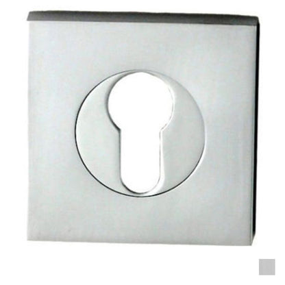 Nidus Mediterranean Square Rose Door Euro Escutcheon - Available in Polished and Satin Chrome