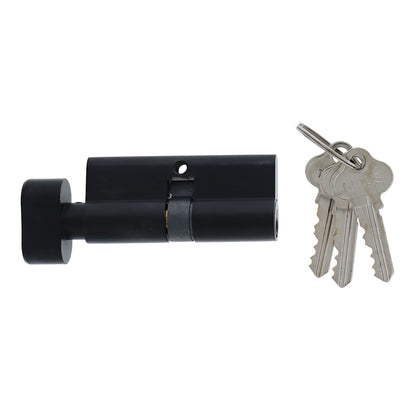 Nidus Euro 70mm Cylinder and Turn 5 Pin C4 Keyed to Differ Matt Black NPF-SCWTT-MB