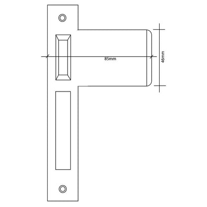 Nidus OZI-3 Roller Mortice Lock Strike Plate 85mm - Available in Various Finishes and Handing