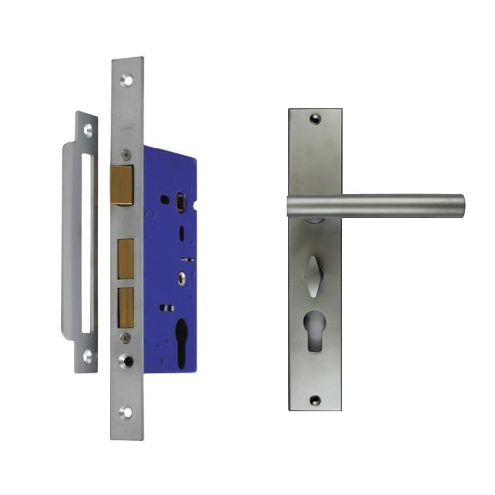 Nidus OZI 1 Mortice Door Lock Domici Lever Combo Left Hand Satin Chrome CLP-DOM-OL-SC
