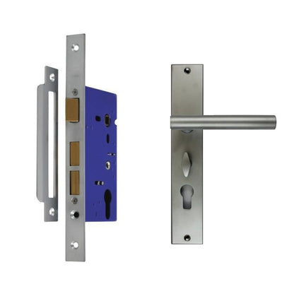Nidus OZI 1 Mortice Door Lock Domici Lever Combo Left Hand Satin Chrome CLP-DOM-OL-SC
