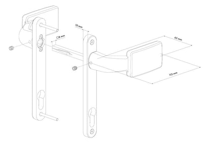 Locinox 3006FIX Aluminium Handle Set w/ Free Exit & Blocking Option - Available in Various Finishes