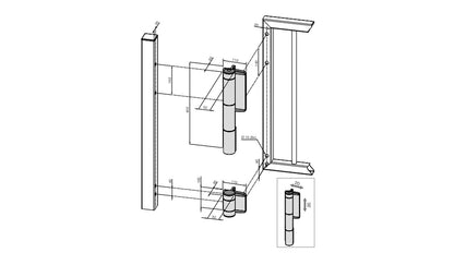 Locinox Mammoth 180 Degree Hydraulic Gate Closer and Hinge - Available in Black and Silver Finish