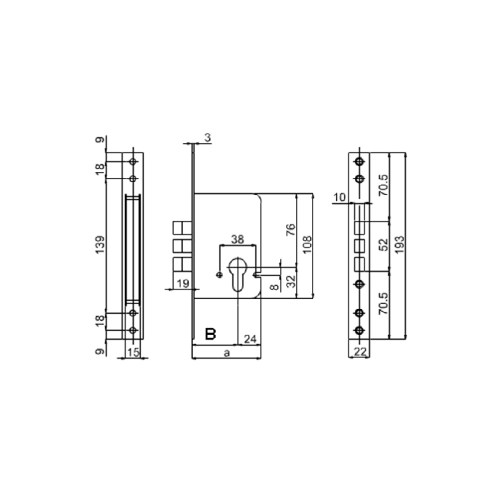 Parisi Cylinder Deadbolt 2100 - Available in Various Finishes and Sizes