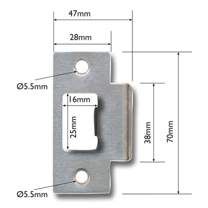 Parisi T Strike Plate Polished Brass STR-06-PB