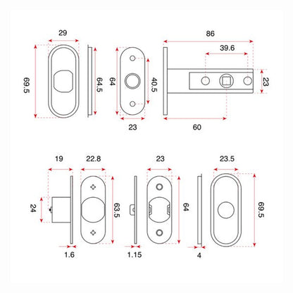 Precision Magnetic Tubular Privacy Bolt 60mm - Available in Various Finishes