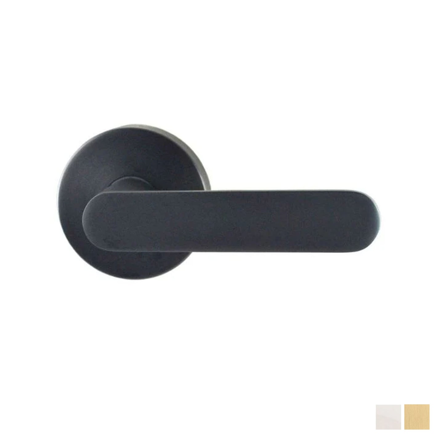 Nidus Spring Round Rose Radius End Door Lever Passage Set - Available in Various Finishes