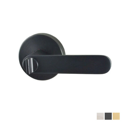 Nidus Spring Round Rose Radius End Door Lever Privacy Set - Available in Various Finishes