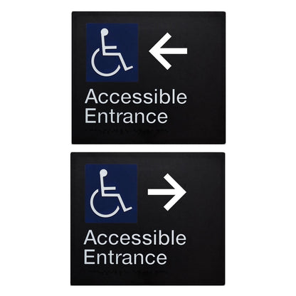 TIm The Sign Man Accessible Entrance Sign with Braille - Available in Various Finishes and Handing