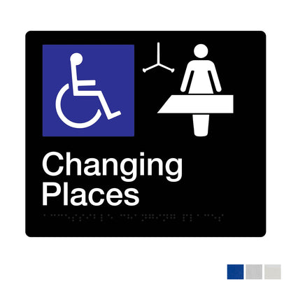 Tim The Sign Man Changing Places Braille Amenity Sign - Available in Various Finishes