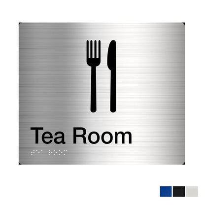 Tim The Sign Man Tea Room with Braille Sign - Available in Various Finishes