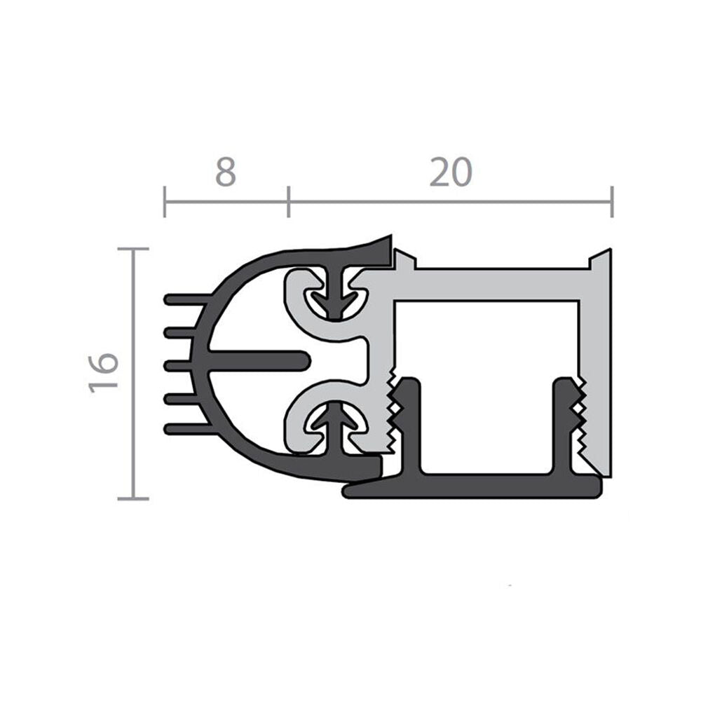Raven RP10Si Acoustic and Smoke Door Stop Frame Seals Silver Anodised - Available in Various Sizes