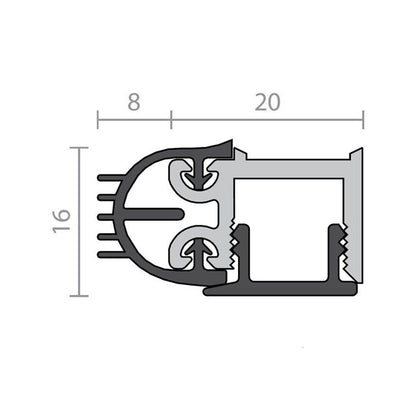 Raven RP10Si Acoustic and Smoke Door Stop Frame Seals Silver Anodised - Available in Various Sizes