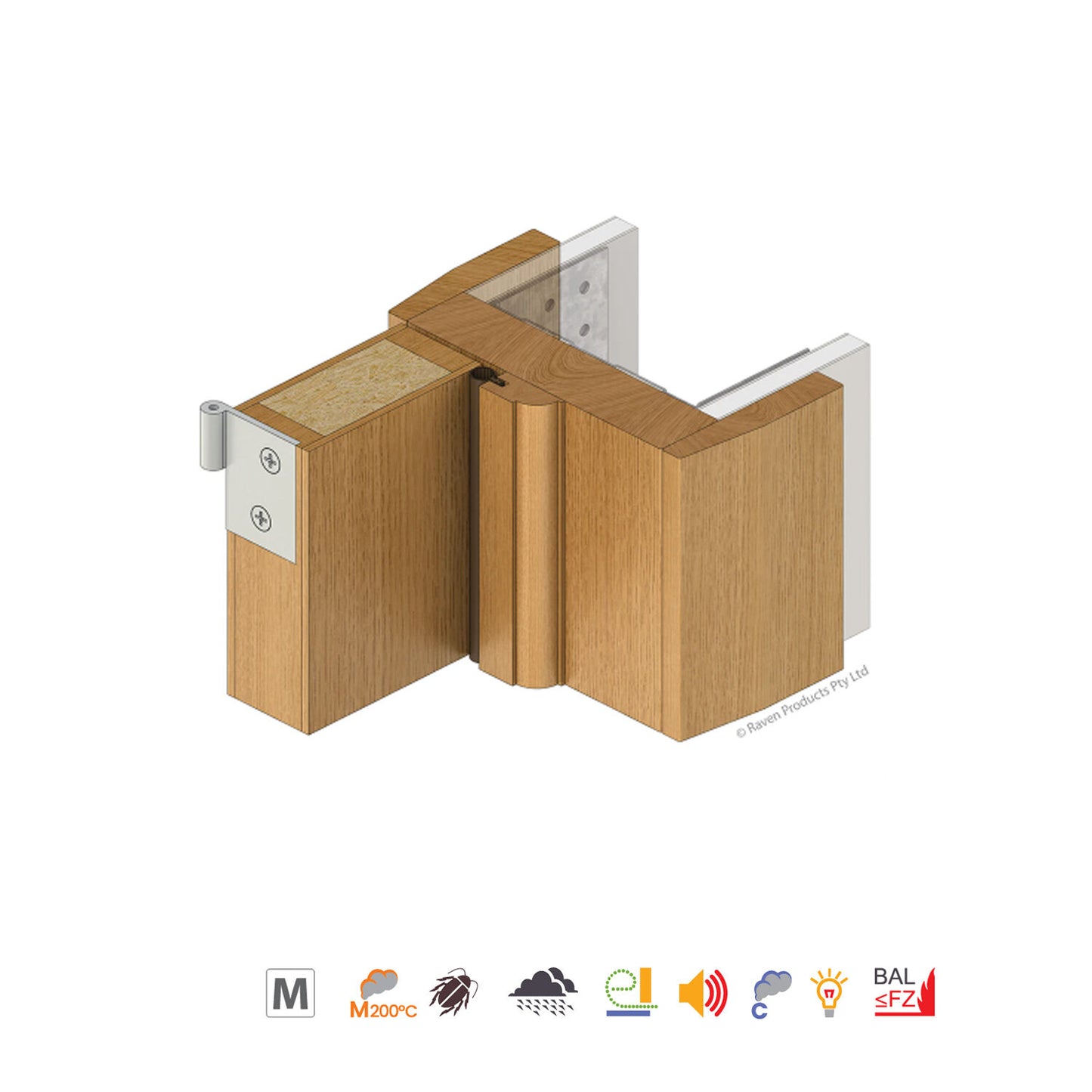Raven RP113 Timber Door Frame Perimeter Seal Door Stop Tasmanian Oak - Available in Various Sizes