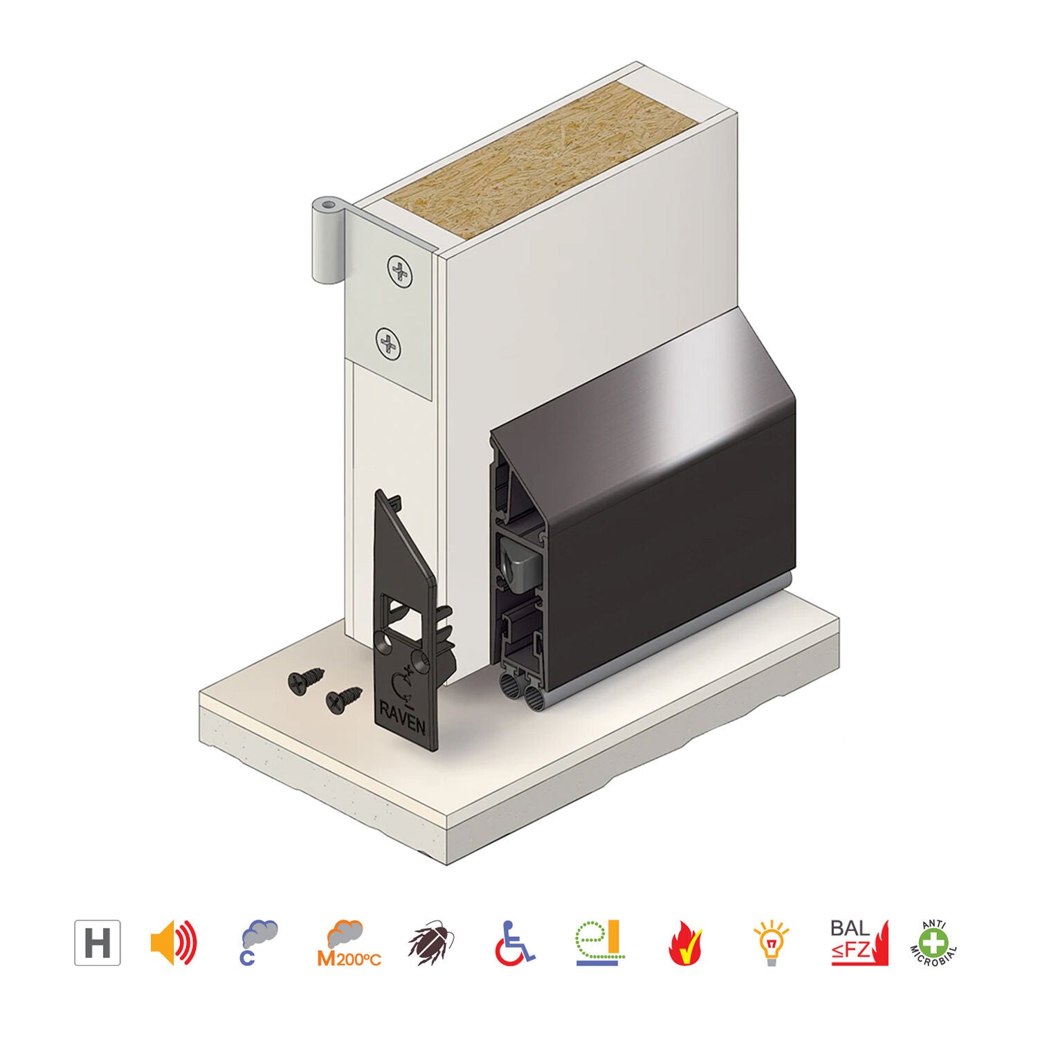 Raven RP128Si Automatic Door Bottom Seals - Available in Various Finishes and Sizes