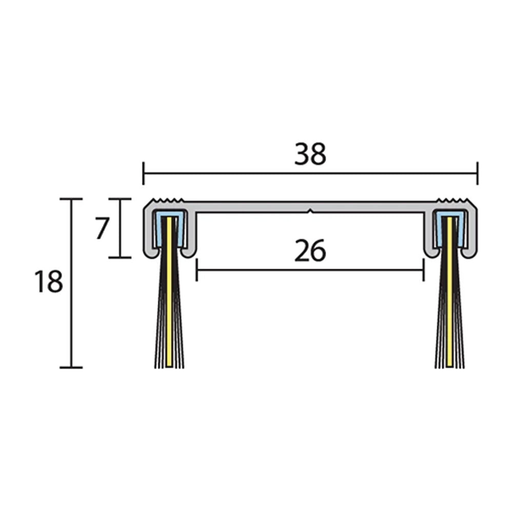 Raven RP129F Door Bottom Sweep Seal Silver Anodised - Available in Various Sizes